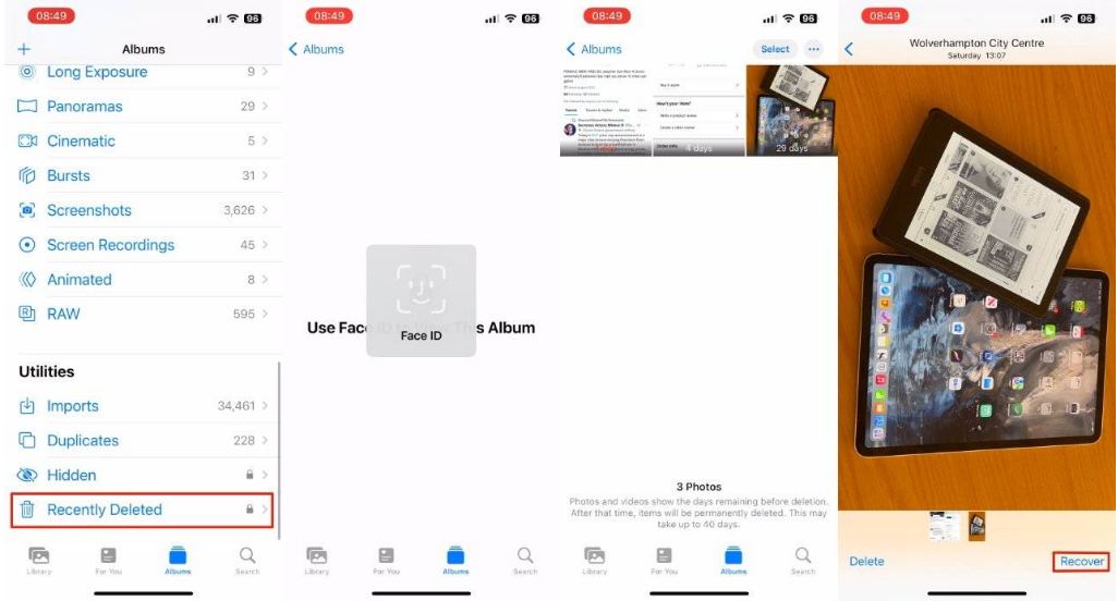 泽库苹果14维修分享 iPhone14 上恢复已删除的照片 